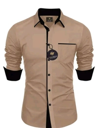 Classical Rhino  Formal Solid Collar Shirt  - Tangerine, M
