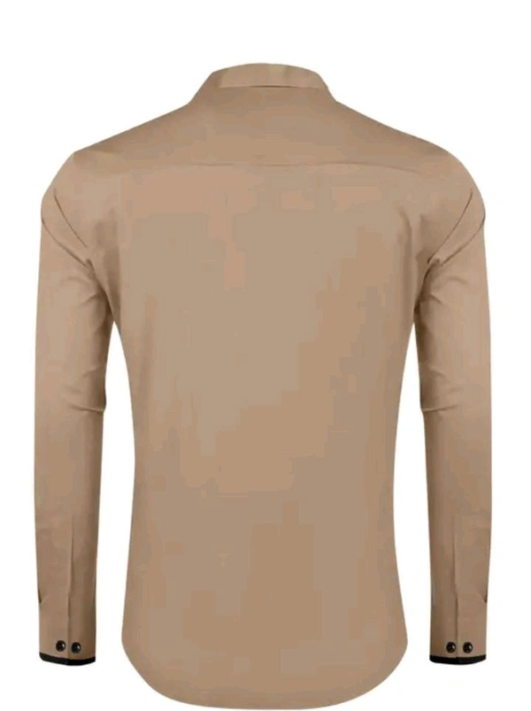 Classical Rhino  Formal Solid Collar Shirt  - Tangerine, L