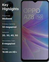 Oppo A78 5g (Glowing Blue)  - Blue