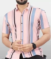Half Casual Shirt For Mens  - Lavender blush