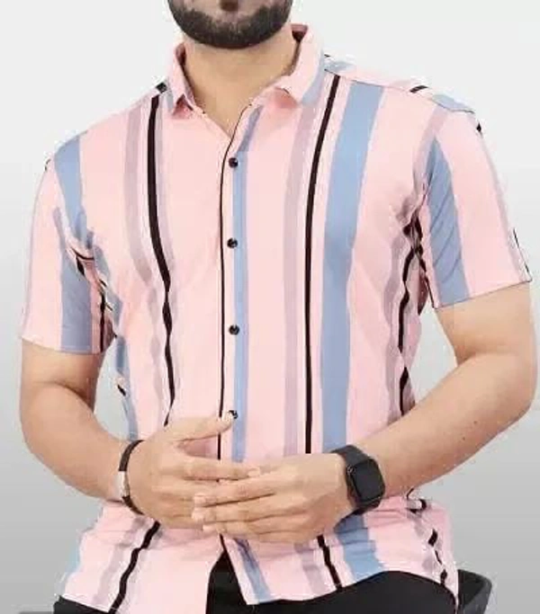Half Casual Shirt For Mens  - Lavender blush