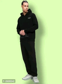 *Stylish Fancy Cotton Blend Printed Hoodie For Men   - Xl