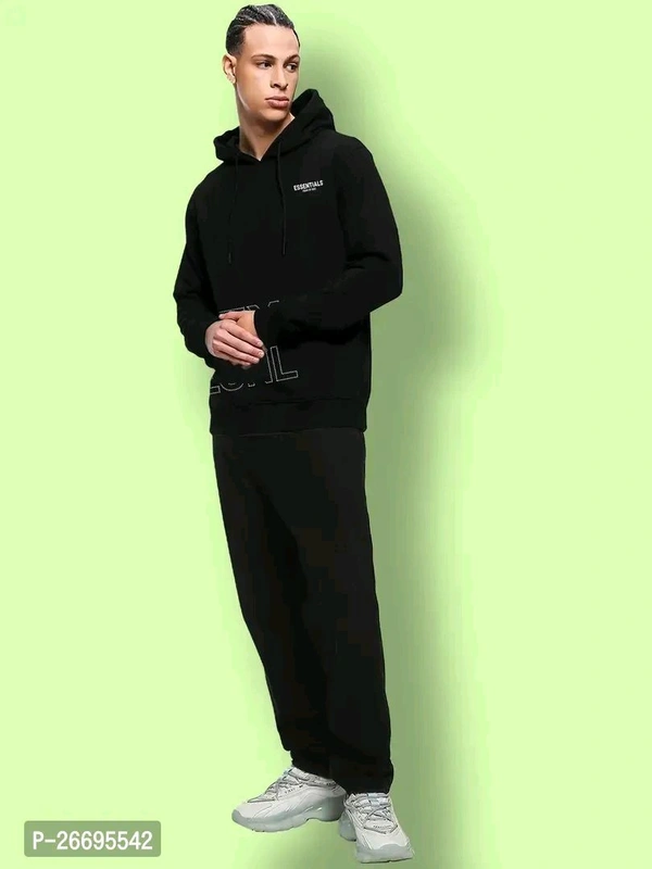 *Stylish Fancy Cotton Blend Printed Hoodie For Men   - Xl