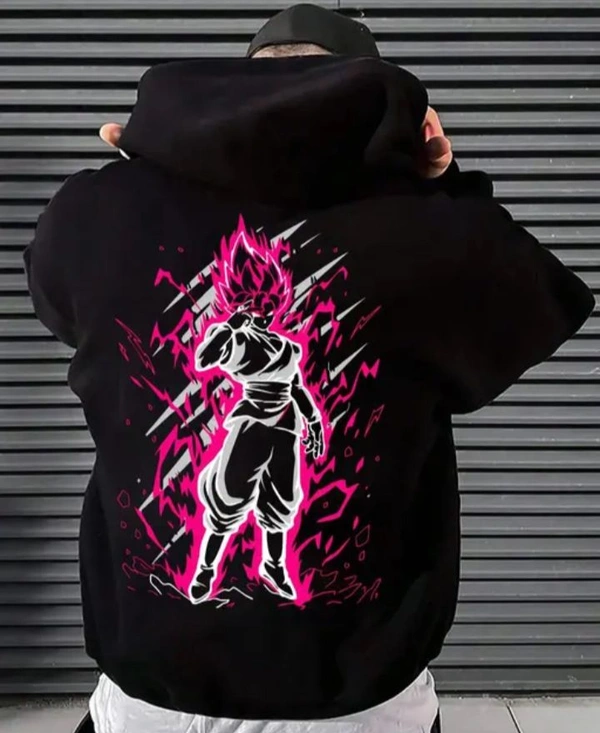 Anime Printed Hoodies For Men  - XL, Magenta / Fuchsia