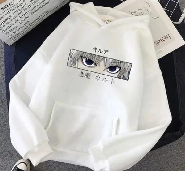 Eye Printed Hoodie Cotton Fiber For Mens  - L