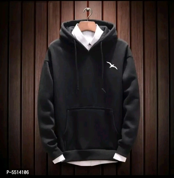 Trendy Black Hoodie  - L