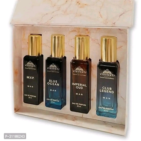 Perfume For Men Gift Pack of 4 x 20 ML Eau De Parfum Long Lasting and Anti-Stain Perfumes Gift Set for Men Blue Ocean, Club Legend, Imperial Ouad