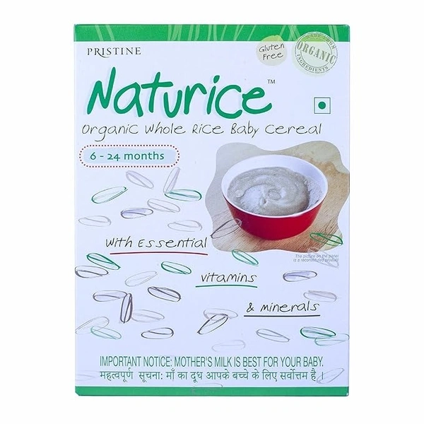 Pristine NATURICE Baby Food 300g | Baby Cereal (6-24 Months) 100% Organic Whole Rice  - 300 gms, 300gm, 1 day delivery