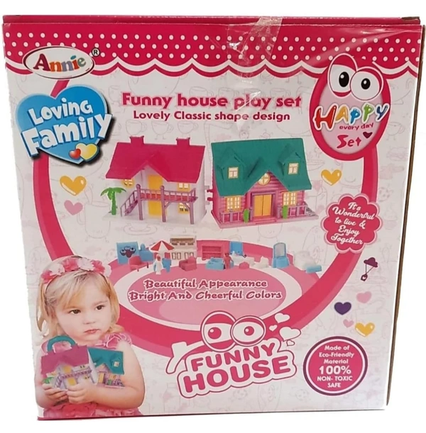Doll House for 3+ Year Old Girls | Small Doll House for Girls | Doll House with Furniture | Doll House Play Set | Beautiful Barbie Doll House | Birthday Gift for Girls | Pink/Green(17 Pieces)