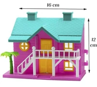 Doll House for 3+ Year Old Girls | Small Doll House for Girls | Doll House with Furniture | Doll House Play Set | Beautiful Barbie Doll House | Birthday Gift for Girls | Pink/Green(17 Pieces)