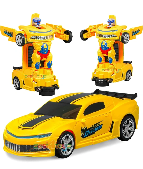 Zest 4 Toyz Deform Robot Car for Kids Bump & Go Action Battery Operated 2 in 1 Robot Car Toy with 3D Lights & Sound Toy for Kids (Multi-Color)