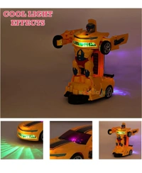 Zest 4 Toyz Deform Robot Car for Kids Bump & Go Action Battery Operated 2 in 1 Robot Car Toy with 3D Lights & Sound Toy for Kids (Multi-Color)