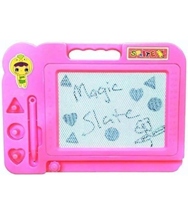 Kids Play Magic Slate Children Educational Toy Sketch Pad Magnetic Drawing Writing Board Pen Doodle pad erasable Drawing Easy Reading Learning for Boys and Girls (Pink)