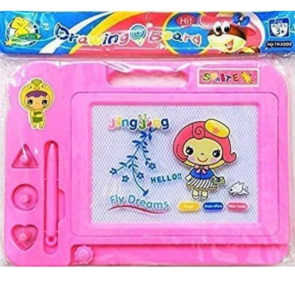 Kids Play Magic Slate Children Educational Toy Sketch Pad Magnetic Drawing Writing Board Pen Doodle pad erasable Drawing Easy Reading Learning for Boys and Girls (Pink)