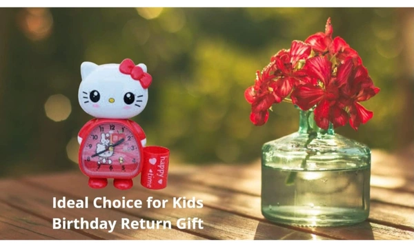Cutest Cartoon Table Alarm Alarm Clock with Pen Pencil Stand Kids Room Table Clock -Mix Colour