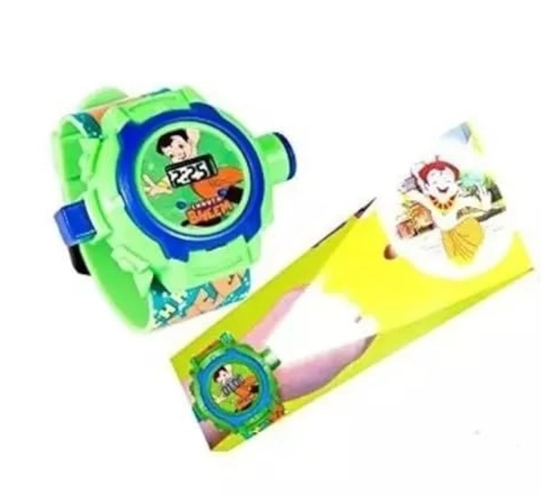 Digital 24 Images Projector 7 Character Watch for Kids Boys Rubber Material Watch Diwali Gift Birthday Return Gift Best Digital Toy Watch for Boy's Girl's