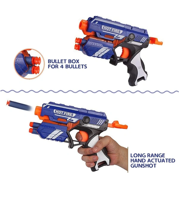 Blaze Storm Hot Fire Soft Bullet Gun Toy with 10 Safe Soft Foam Bullets, Fun Target Shooting Battle Fight Game for Kids Boys (Blaze Storm- Hot Fire)
