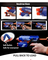 Blaze Storm Hot Fire Soft Bullet Gun Toy with 10 Safe Soft Foam Bullets, Fun Target Shooting Battle Fight Game for Kids Boys (Blaze Storm- Hot Fire)