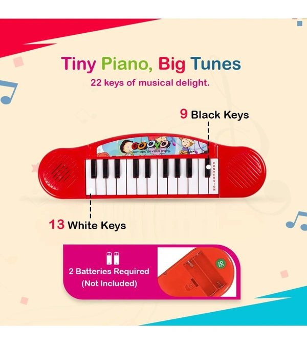 Gooyo GY3716 Mini Portable Piano Keyboard Musical Toy for Kids/Babies/Girls/Boys/Gifts | Red Color, Power Source: 2xAA Battery (Not Included)