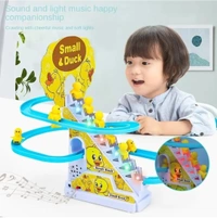 Duck Track Racing Toys for Kids - Small Ducks Stair Climbing Toys for Kids, Escalator Toy with Lights and Music - 3 Duck Toy Included (Duck Racing Track Toy