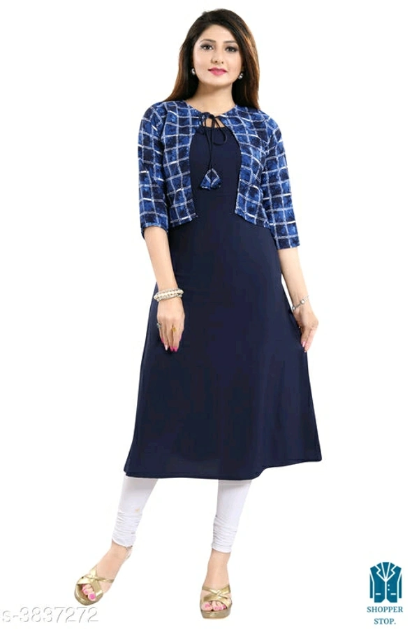 Catalog Name:*☀️Women Crepe Jacket Kurta Solid Orange Kurti*Fabric: CrepePattern: SolidCombo 