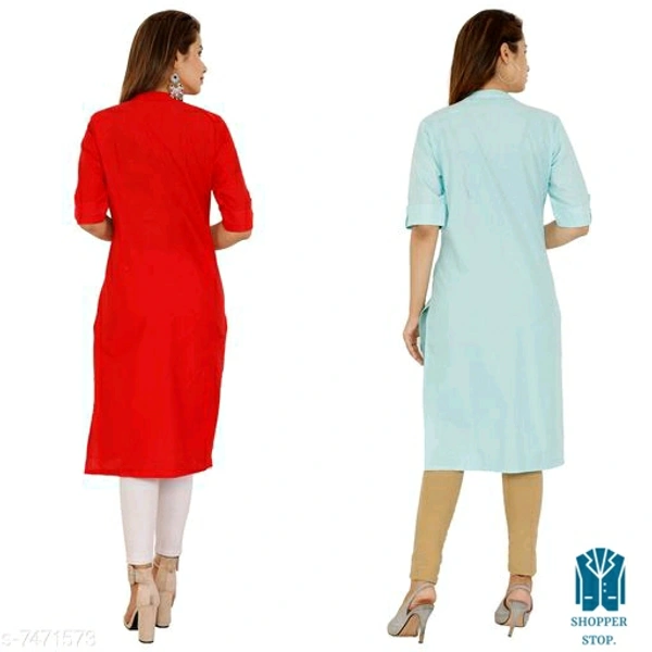 Catalog Name:*☄️Aakarsha Graceful Kurtis*Fabric: CottonSleeve Length: Short Sleeves,Three-Quarter SleevesPattern: SolidCombo of: Combo of 2