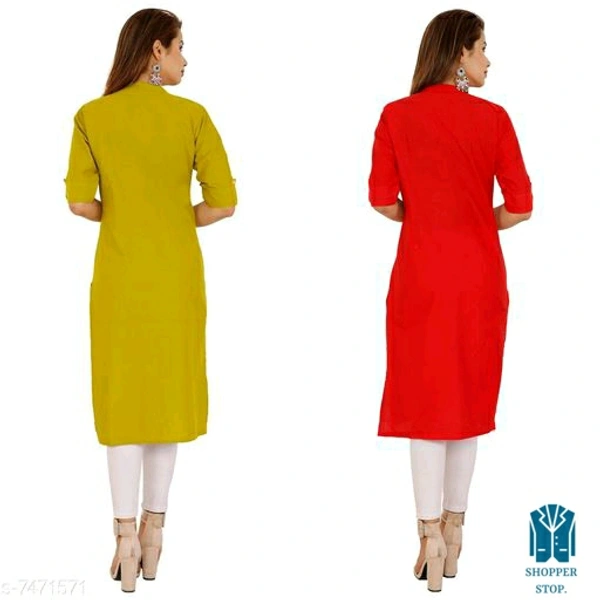 Catalog Name:*☄️Aakarsha Graceful Kurtis*Fabric: CottonSleeve Length: Short Sleeves,Three-Quarter SleevesPattern: SolidCombo of: Combo of 2