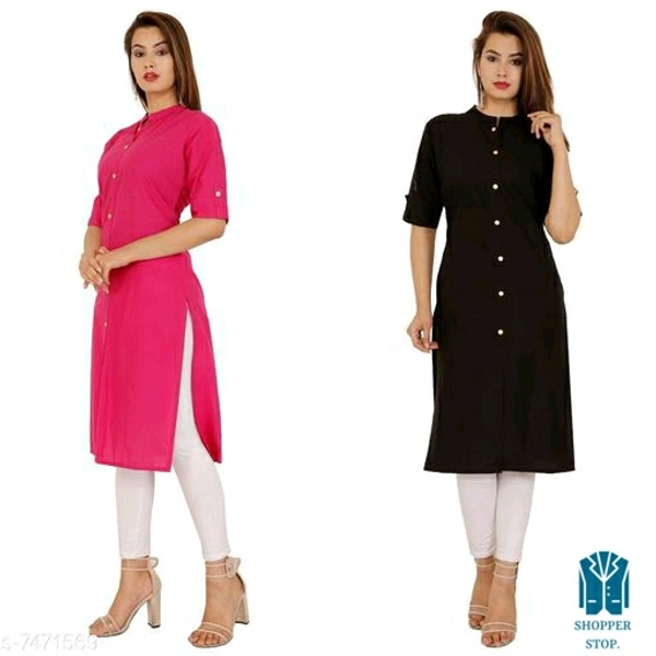 Catalog Name:*☄️Aakarsha Graceful Kurtis*Fabric: CottonSleeve Length: Short Sleeves,Three-Quarter SleevesPattern: SolidCombo of: Combo of 2