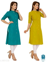 Catalog Name:*☄️Aakarsha Graceful Kurtis*Fabric: CottonSleeve Length: Short Sleeves,Three-Quarter SleevesPattern: SolidCombo of: Combo of 2