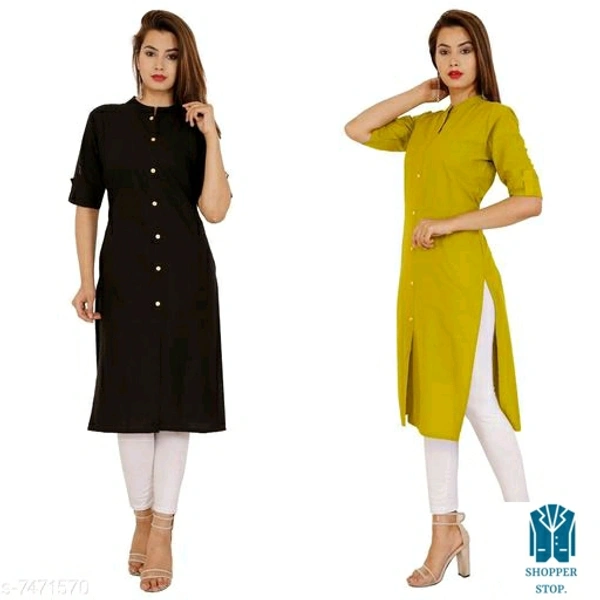 Catalog Name:*☄️Aakarsha Graceful Kurtis*Fabric: CottonSleeve Length: Short Sleeves,Three-Quarter SleevesPattern: SolidCombo of: Combo of 2
