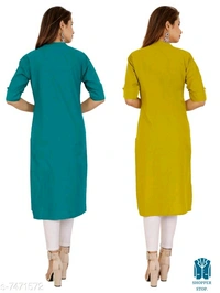 Catalog Name:*☄️Aakarsha Graceful Kurtis*Fabric: CottonSleeve Length: Short Sleeves,Three-Quarter SleevesPattern: SolidCombo of: Combo of 2