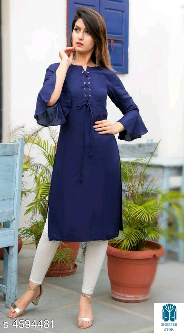 Catalog Name:*Women Rayon A-line Solid Yellow Kurti*Fabric: RayonSleeve Length: Three-Quarter SleevesPattern: SolidCombo 