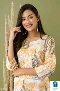 Catalog Name:*☀️Aagyeyi Superior Kurtis*Fabric: Cotton BlendSleeve Length: Three-Quarter SleevesPattern: PrintedCombo 