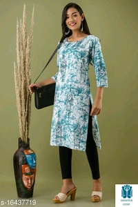 Catalog Name:*☀️Aagyeyi Superior Kurtis*Fabric: Cotton BlendSleeve Length: Three-Quarter SleevesPattern: PrintedCombo 