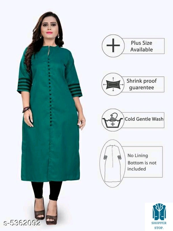 Catalog Name:*⭐Women Cotton High- Slit Solid Mustard Kurti*Fabric: CottonSleeve Length: Three-Quarter SleevesPattern: