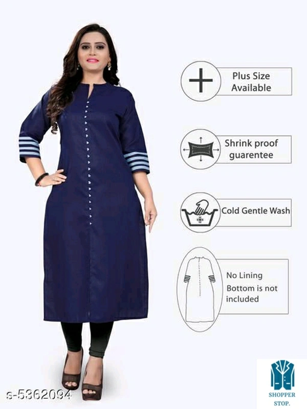 Catalog Name:*⭐Women Cotton High- Slit Solid Mustard Kurti*Fabric: CottonSleeve Length: Three-Quarter SleevesPattern: