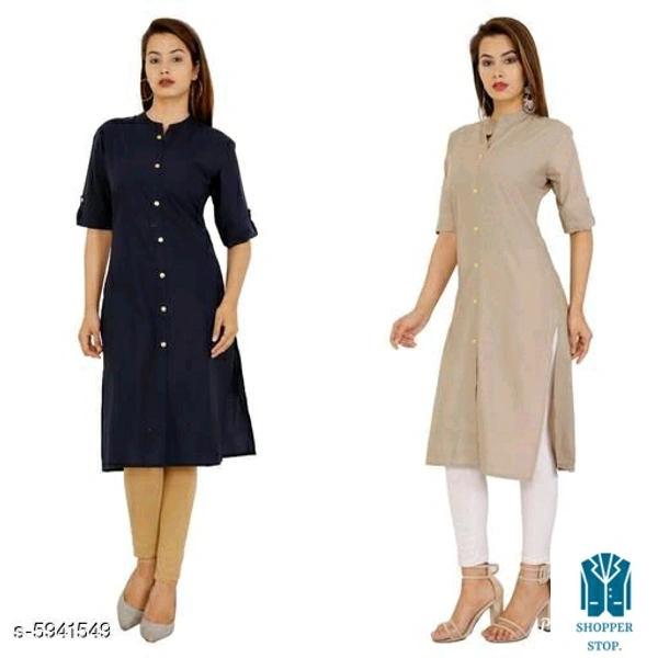 Catalog Name:*☀️Women Cotton A-line Solid Yellow Kurti*Fabric: CottonSleeve Length: Three-Quarter Sleeves,Short SleevesPattern: