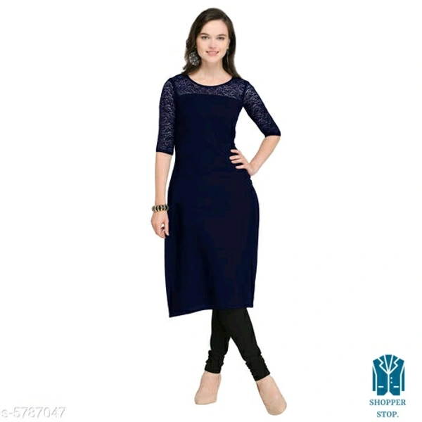 Catalog Name:*☄️Women's Self-Design Crepe Kurtis*Fabric: CrepeSleeve Length: Three-Quarter Sleeves,Short SleevesPattern: 
