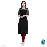 Catalog Name:*☄️Women's Self-Design Crepe Kurtis*Fabric: CrepeSleeve Length: Three-Quarter Sleeves,Short SleevesPattern: 