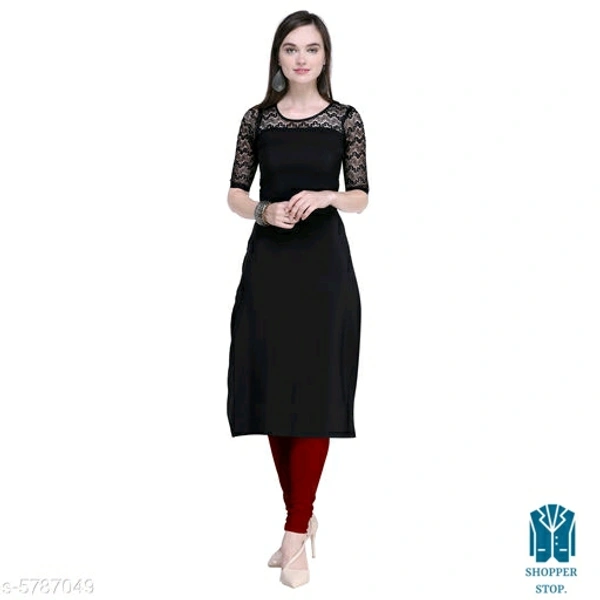 Catalog Name:*☄️Women's Self-Design Crepe Kurtis*Fabric: CrepeSleeve Length: Three-Quarter Sleeves,Short SleevesPattern: 