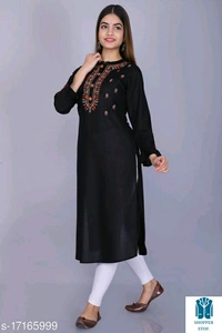 Catalog Name:*☄️Women Rayon A-line Embroidered Yellow Kurti*Fabric: RayonSleeve Length: Three-Quarter SleevesPattern: EmbroideredCombo of: SingleSizes: