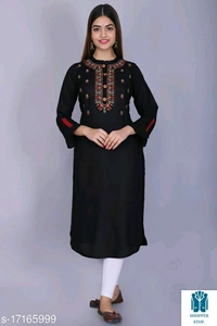 Catalog Name:*☄️Women Rayon A-line Embroidered Yellow Kurti*Fabric: RayonSleeve Length: Three-Quarter SleevesPattern: EmbroideredCombo of: SingleSizes: