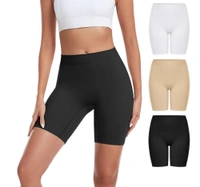 Slip Shorts for Women Long Boxer Briefs Anti Chafing Panties Seamless Smooth Workout Yoga Bike Safety Shorts for Under Dresses - Free Size, 1