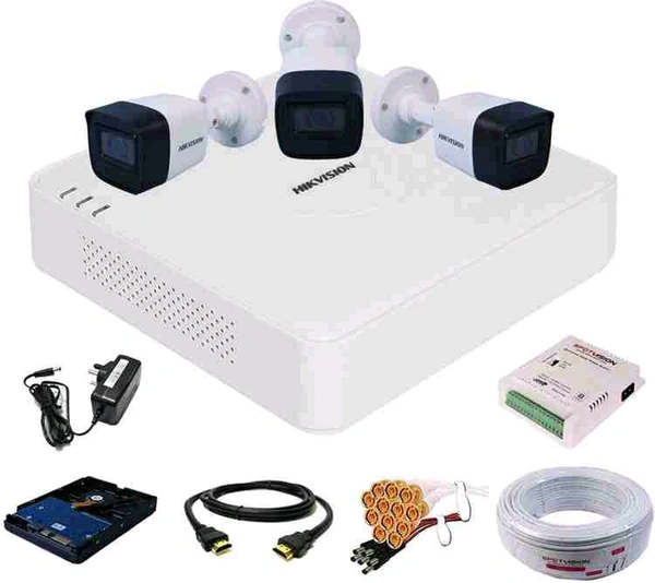 hikvison 4 Channel HD DVR 5mp with aodio exir technology ip 67 outdoor camera CMB au 92 security camera 1tb 3 cannal