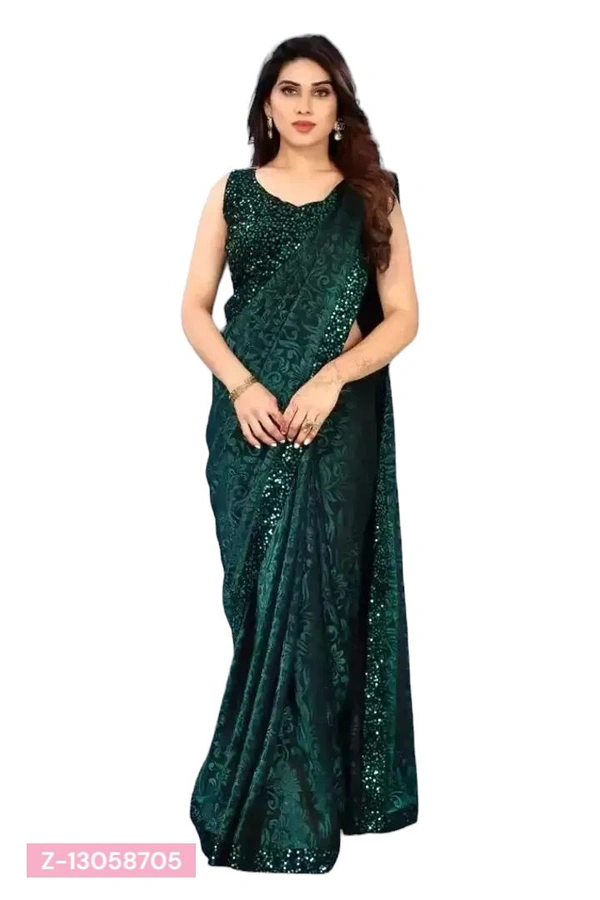 MONU TAXTILE Delivery Free Daily Wear Lycra Saree with Blouse piece