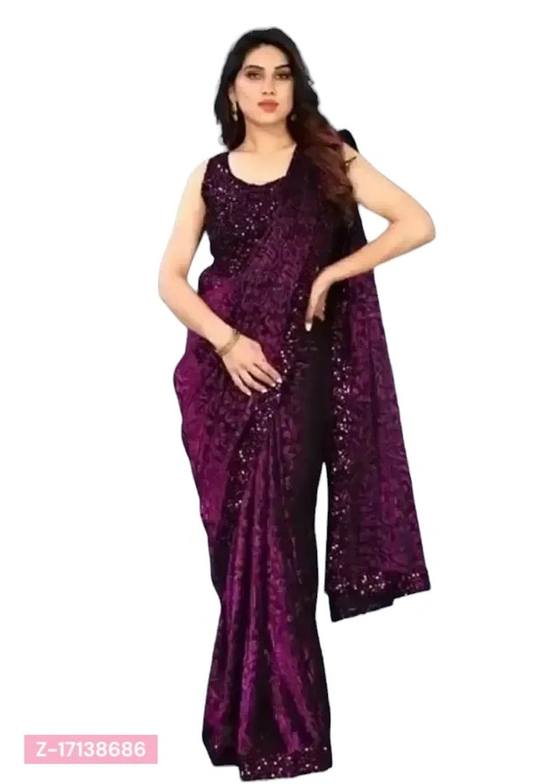 MONU TAXTILE Delivery Free Daily Wear Lycra Saree with Blouse piece