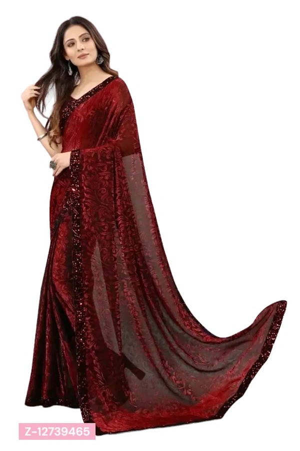 Carryox Delivery Free Trendy Attractive Lycra Saree with Blouse piece