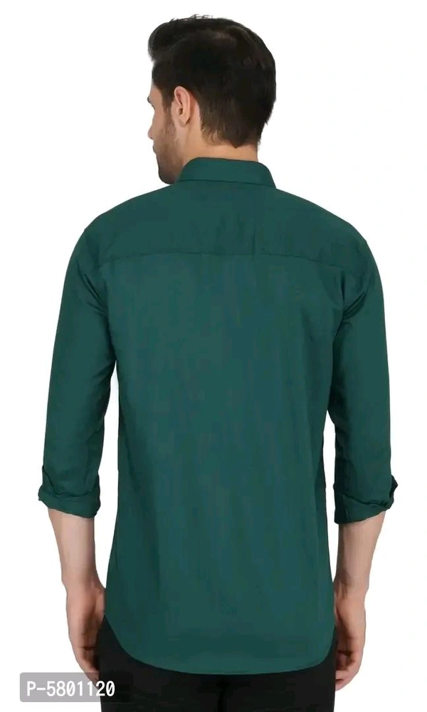 Gladiator Product Enterprise  Stylish Cotton Green Colourblocked Long Sleeves Casual Shirt For Men