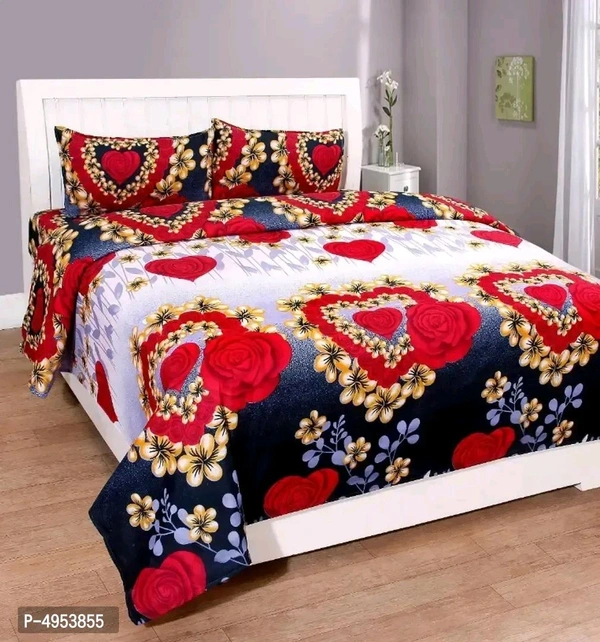 SHEW CREATION  Trendy Attractive Microfiber 1 Bedsheet + 2 Pillowcovers