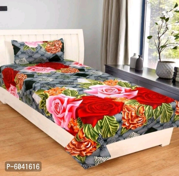 Himanshi Creation  Fabulous Polycotton Abstract Single Bedsheet with One Pillow Cover